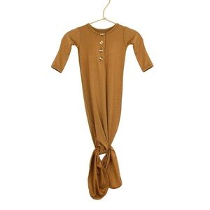 Aubrey Gianna Chloe Button Knot Gown and Hat 0-3M